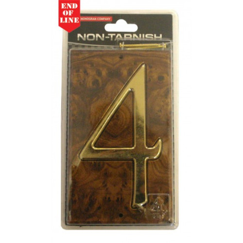 Walnut/Gold Numbered Plaque 4