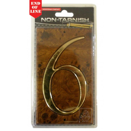 Walnut/Gold Numbered Plaque 6