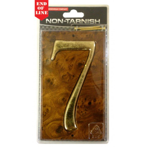 Walnut/Gold Numbered Plaque 7