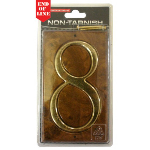 Walnut/Gold Numbered Plaque 8