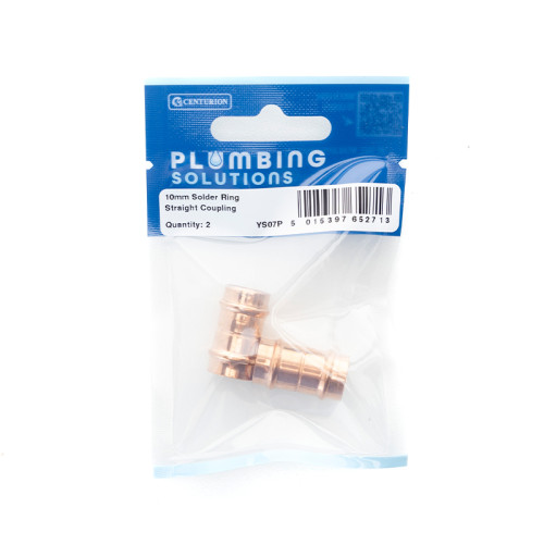 10mm Solder Ring Copper Straight Coupling