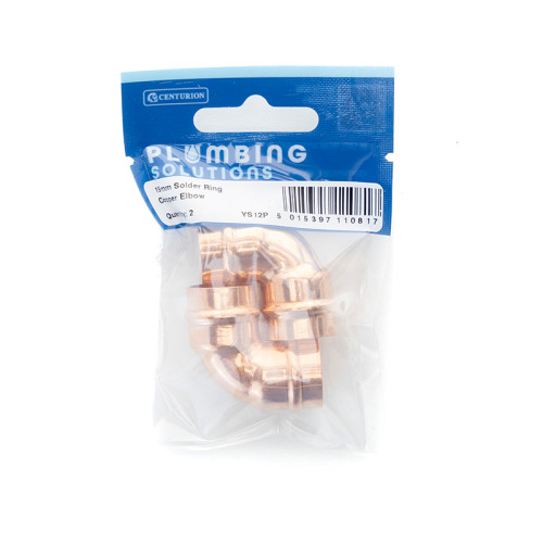 15mm Solder Ring Copper Elbow (Pack of 2)