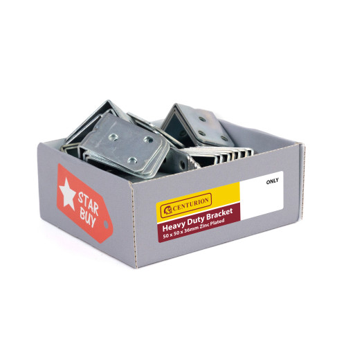 Heavy Duty Bracket, 50mm x 50mm, Zinc Plated (Made to Order)