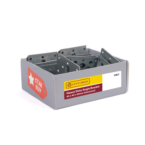 Heavy Duty Angle Brackets, 60mm x 60mm, Galvanised (Made to Order)