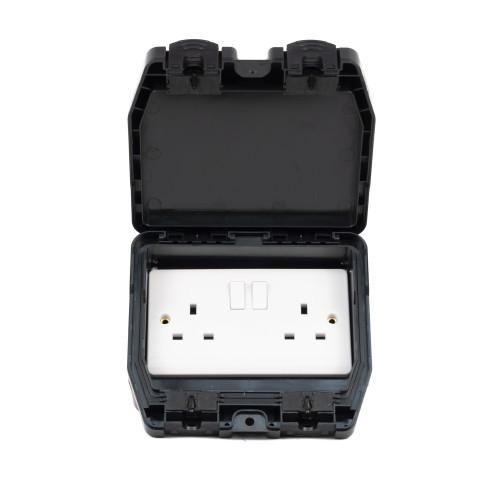 Outdoor IP66 Switched Socket - 2 Gang EL96P