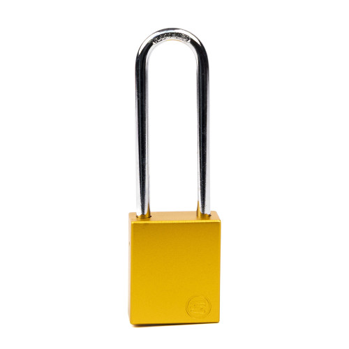 Aluminium Safety Lockout Padlock Long Shackle - Yellow