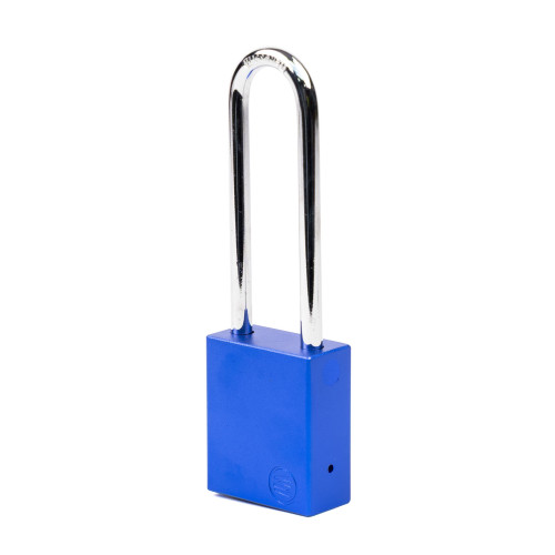 Aluminium Safety Lockout Padlock Long Shackle - Blue