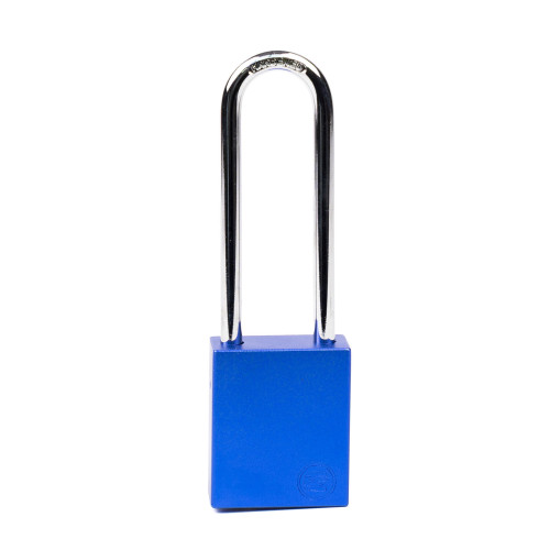 Aluminium Safety Lockout Padlock Long Shackle - Blue