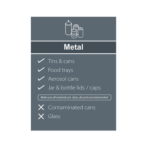 Recycling: Metal : Simplified - SAV (150 x 200mm)
