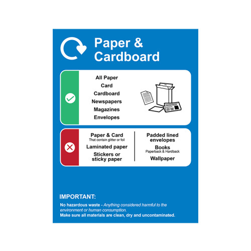 Recycling: Paper & Card : Detailed - SAV (200 x 300mm)