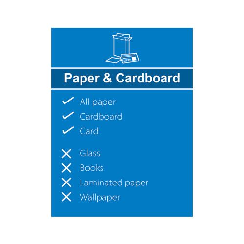 Recycling: Paper & Card : Simplified - SAV (200 x 300mm)