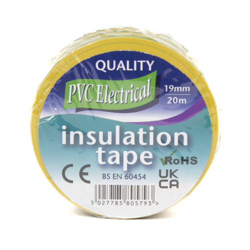 PVC Green/Yellow Tape, 19mm x 20m