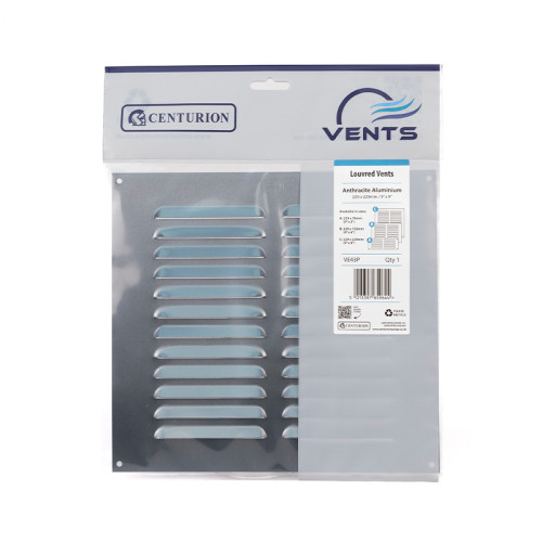Louvre Vent - Anthracite Aluminium - 229 x 229mm
