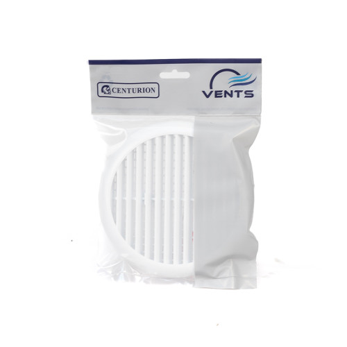 Circular Louvred Vent with Flyscreen - 80-152mm - White