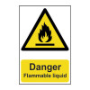 Danger Flammable liquid - Self Adhesive PP (200 x 300mm)