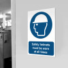 Safety helmets must be worn at all times - 1.2mm Recyclable PP (297 x 420mm)