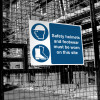 Safety helmets and footwear must be worn on this site - 1.2mm Recyclable PP (600 x 450mm)