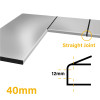 40mm Straight Worktop Jointing Section - Matt Silver