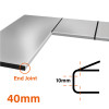 40mm Bullnose End Worktop Trim - 10mm Radius - Matt Silver