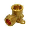 Compression Female Wall Elbow, Brass, 15mm