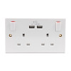 2 Gang Switched Socket with USB
