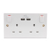 2 Gang Switched Socket with USB