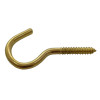 Steel Screw Hooks - Brass - 100mm x 18mm - (Pack of 2)