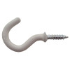 25mm White PVC Shouldered Cup Hooks (Pack of 5)