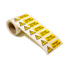 'Danger High Voltage' Labels, Self-Adhesive Vinyl, (75mm x 25mm) (Roll of 250)