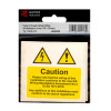 'Caution Mixed Cable Notice' Labels, Self-Adhesive Vinyl, (75mm x 75mm) (Pack of 5)