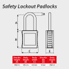 Safety Lockout Padlocks, Standard Shackle, Red (each)