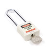 Safety Lockout Padlocks Long Shackle, White (Each)
