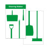 Shadow Board Cleaning Station With Stainless Steel Hooks, Style A Green, (610mm x 2000mm)