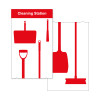 Shadow Board Cleaning Station With Stainless Steel Hooks, Style A Red, (610mm x 2000mm)