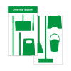 Shadow Board Cleaning Station With Stainless Steel Hooks, Style B Green, (600mm x 2000mm)