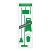 Shadow Board Cleaning Station With Lean Stand, Board Only With Hooks, Style B Green, (600mm x 2000mm)