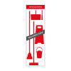 Shadow Board Cleaning Station With Lean Stand, Board Only With Hooks, Style B Red, (600mm x 2000mm)