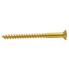 2" x 8 Slotted Brass Woodscrew - Countersunk Head - (Pack of 4)