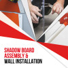 Shadow Board Cleaning Station With Stainless Steel Hooks and Stocked, Style C Red, (650mm x 2000mm)