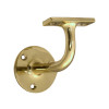 Solid Brass Heavy Handrail Bracket, Polished Brass, 65mm