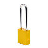 Aluminium Safety Lockout Padlock Long Shackle - Yellow