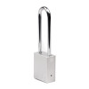 Aluminium Safety Lockout Padlock Long Shackle - Silver