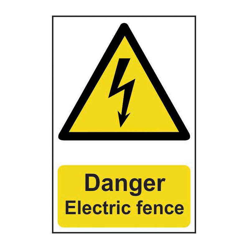 Centurion ‘Danger Electric Fence’ Sign, SelfAdhesive SemiRigid PVC