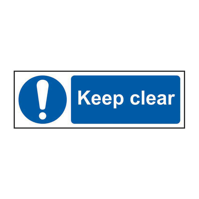 Vsafety Keep Clear Sign - orizzontale - 300 mm x 100 mm - 1 mm plastica