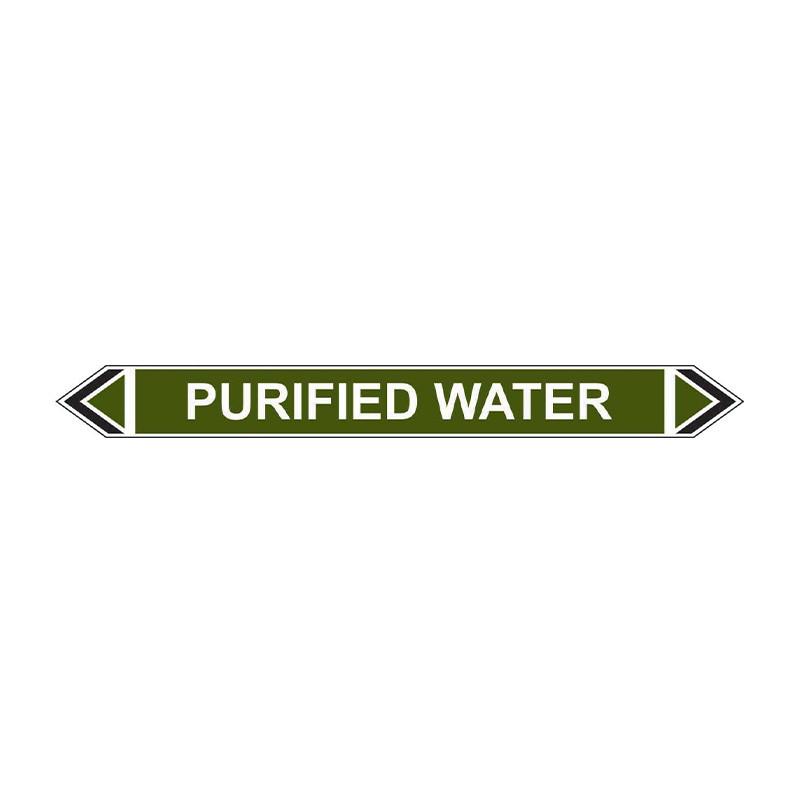 Centurion - 'Purified Water' Flow Marker, Self-Adhesive Polypropylene ...