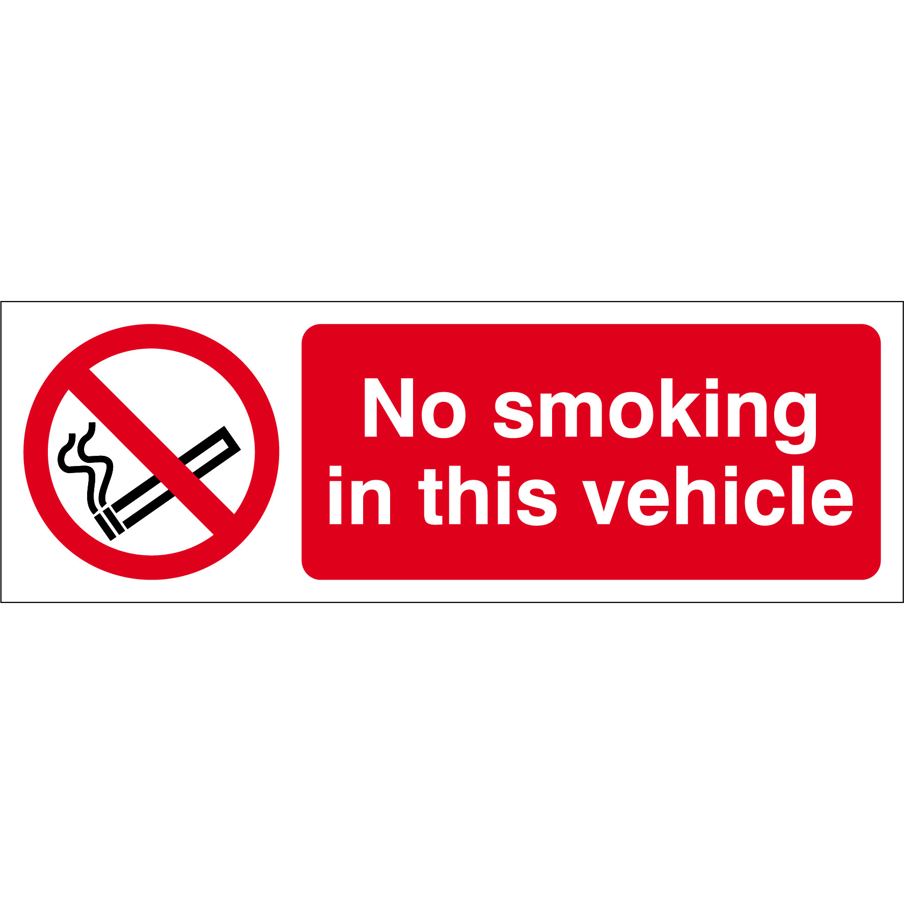 No Smoking Or Vaping In This Vehicle Sign with E-Cigarette Lightning Bolt Cigarette
