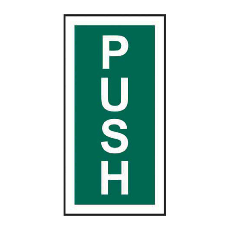 Pushover Signs Centurion - Push (vertical) 1.2mm Recyclable PP (75 x 150mm)