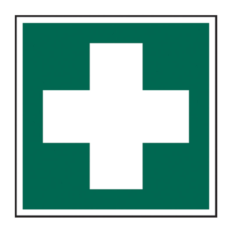 Centurion - 'First Aid Symbol' Sign, Self-Adhesive Vinyl (100mm x 100mm)