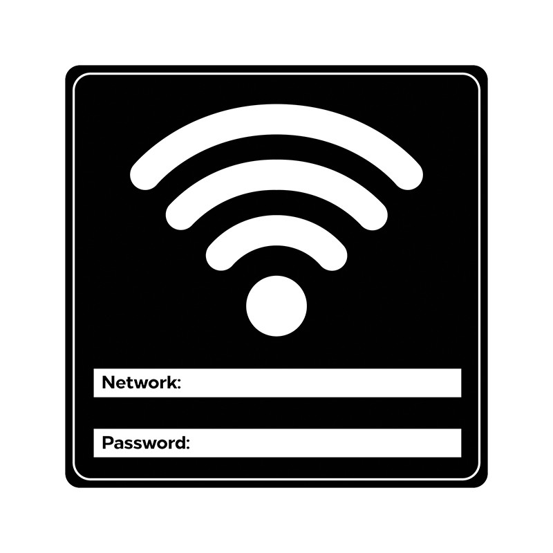 Centurion - Wifi Network Signs (Black) - SAV (200 x 200mm)