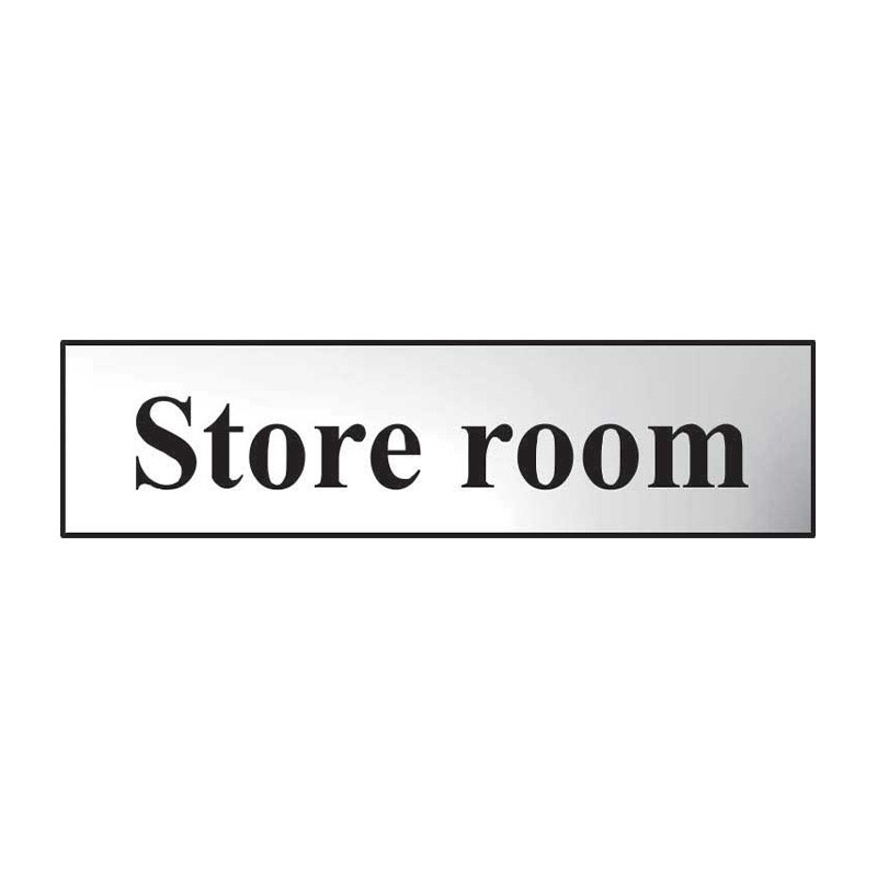 Centurion 'Store Room' Sign, Chrome Effect, SelfAdhesive PVC (200mm